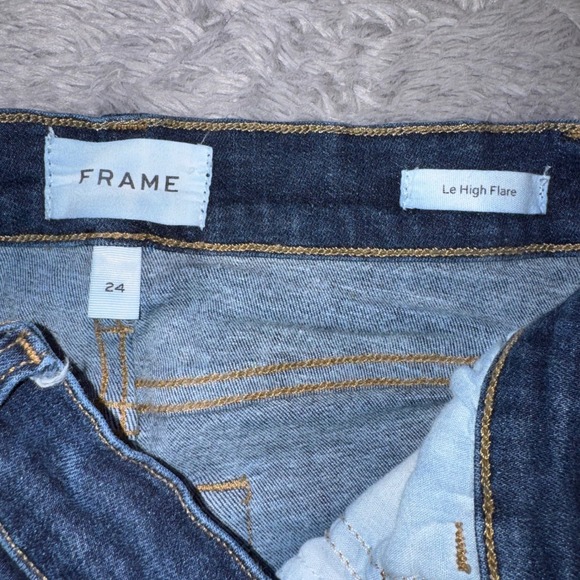 FRAME Jeans Women's 24 Le High Flare Fawcett Dark Wash High Rise Bootcut Denim - Picture 6 of 12